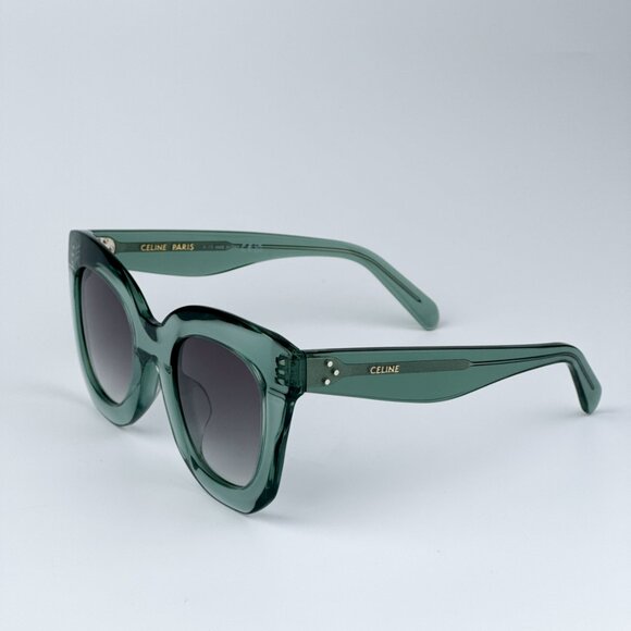 Celine CL4005FN/S 93B BRAND NEW Sunglasses Light Green Gradient Smoke Geometric - Picture 7 of 11